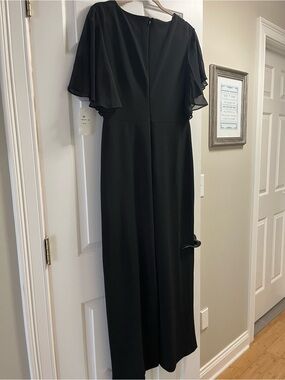 connected apparel Black Wide-Leg Jumpsuit with Flutter Sleeves